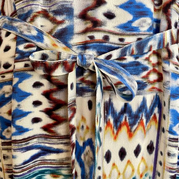 Ariat Pullover Shirt Dress Western Aztec Print Sz XXL Split V-neck Tie Waist - Picture 7 of 10